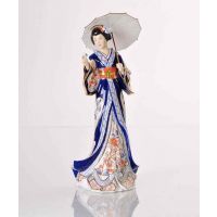 Madam Butterfly, Lady Imari, porcelain doll. 28cm high, 24K gold