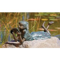 Γλυπτό κήπου "Reading Girl", Χάλκινο, IN-780233
