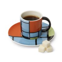 Πορσελάνινο φλιτζάνι & πιατάκι εσπρέσο, Mondrian, 80051206