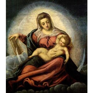 "Παρθένος και Βρέφος πάνω σε Ημισέληνο και Σύννεφα", Tintoretto, ms009