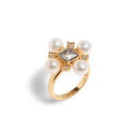 Βασιλικό μαργαριταρένιο δαχτυλίδι Τυδώρ με κρύσταλλα Swarovski®, 80056459