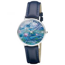 Ρολόι "Τα Νούφαρα", Claude Monet, Ø36 mm| δερμάτινο λουράκι, 892344